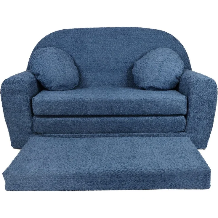 FORTISLINE Kindersofa Kindersofa aus Teddy-Stoff mit Verlängerung - Klappsofa, Spielsofa, ausklappbar – Bild 3