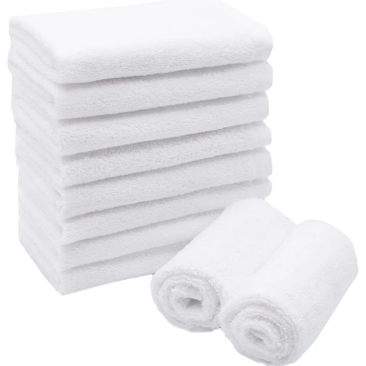 ZOLLNER Seiftücher 10er Set, Baumwolle, 30x30 cm, weiß – Bild 1