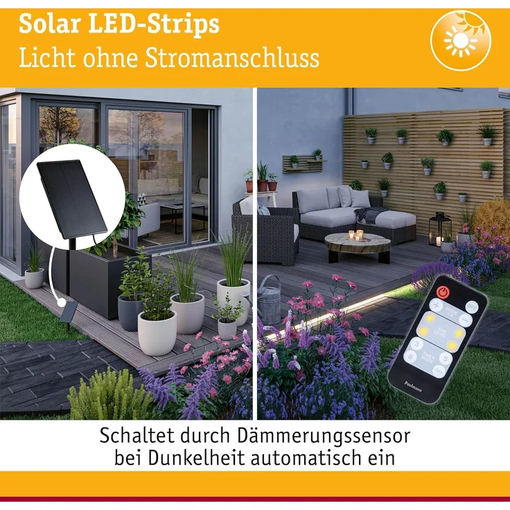 Paulmann 71195 LED Stripe Solar mit Fernbedienung 10m IP44 dimmbar – Bild 2