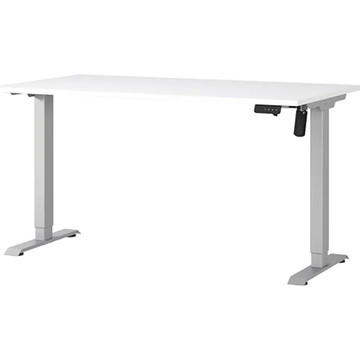 Germania Schreibtisch 8023-639, in Weiß/Silber, elektr. höhenverstellbar, 140 x 119 x 80 cm (BxHxT) – Bild 2