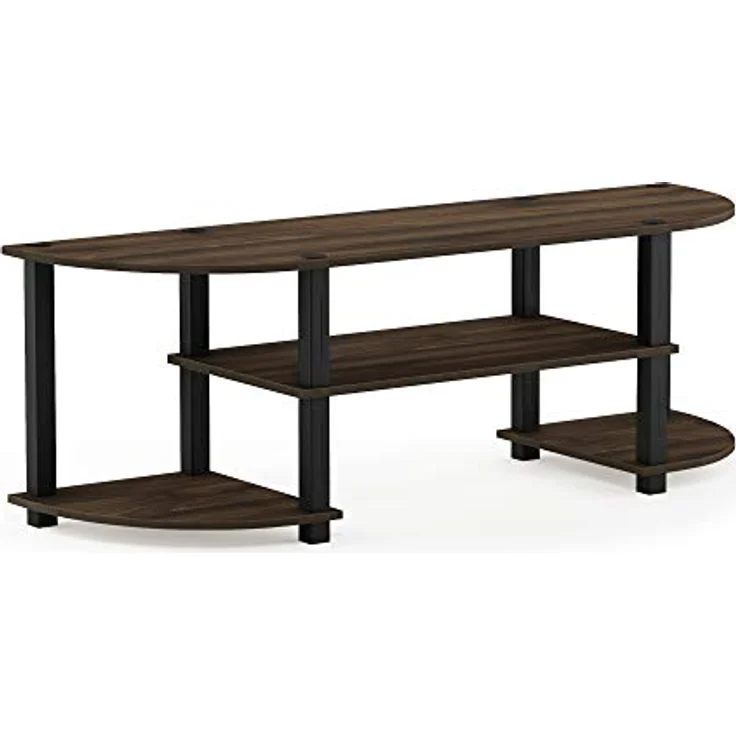 Furinno Turn-S-Tube Breites TV-Schrank, Fernsehtisch, TV-Regal, Fit TV-Größe bis zu 55", Columbia Walnut/Schwarz, 34 x 120 x 40 cm – Bild 8