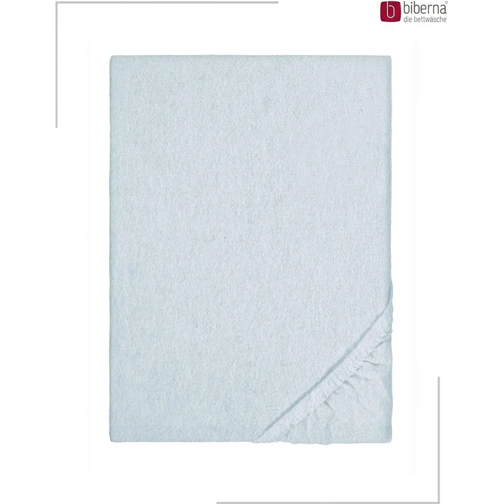 biberna Melange-Flanell Spannbetttuch 0841380 MELANGE UNI, ciel, 1x 90x190 cm - 100x200 cm – Bild 2