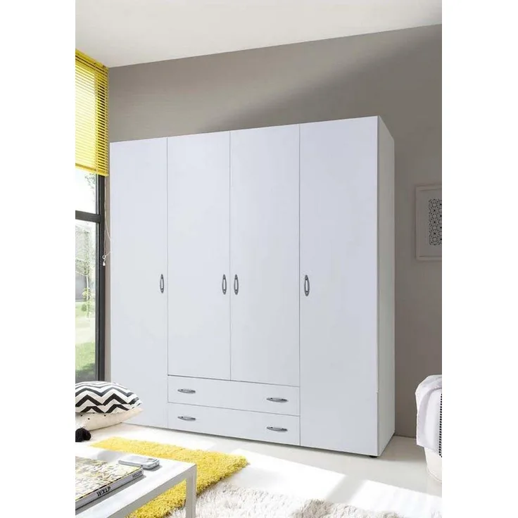 Kleiderschrank >Hamina< in Weiß - 160x177x52cm (BxHxT)