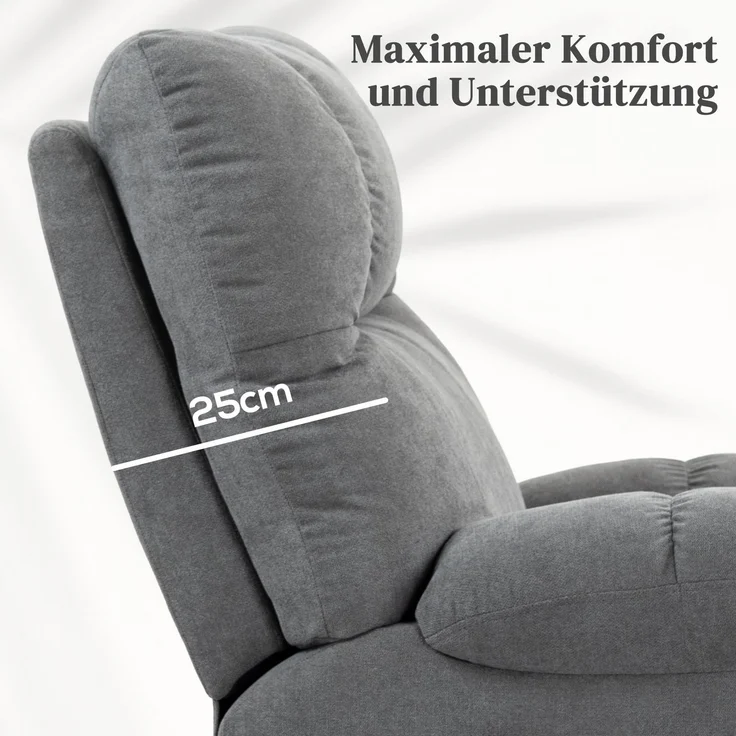 HOMCOM Sessel mit Aufstehhilfe, Polyester, Metall, Grau, 91L x 95B x 109H cm – Bild 8