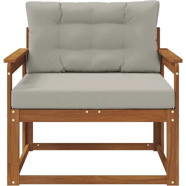 vidaXL Outdoor Mittelsofa Massivholz Akazie Natur und Hellgrau 3436258 – Bild 3