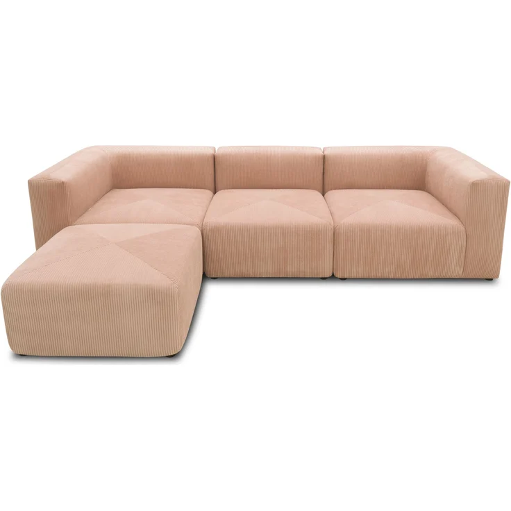 DOMO. collection Ecksofa 800011, Modul-Couch in L-Form, individuell kombinierbar, Cord Sofa, Polsterecke, Eckcouch, Polstergarnitur 301 x 193 x 69 (BxTxH), rose – Bild 6