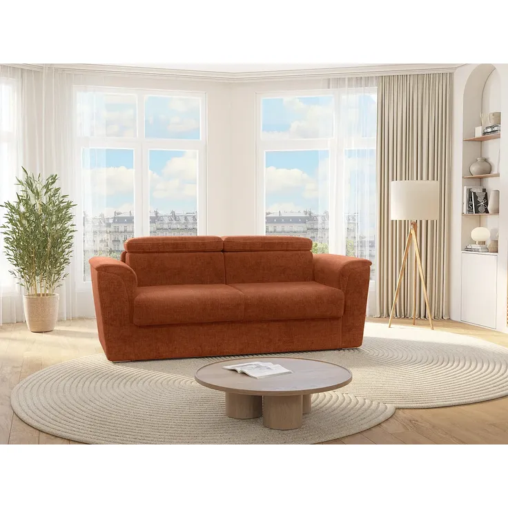 Vente-unique - RIZORA Sofa Stoff Rot - B 223 cm96 cm x H 95 cm x L 210 cm