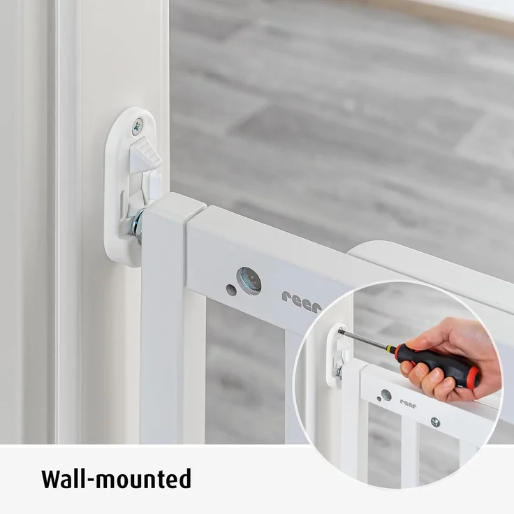 Türgitter und Treppenschutzgitter zum Schrauben, Baukasten zum Zusammenbauen, ausziehbar 63-103,5 cm, weiß – Bild 3