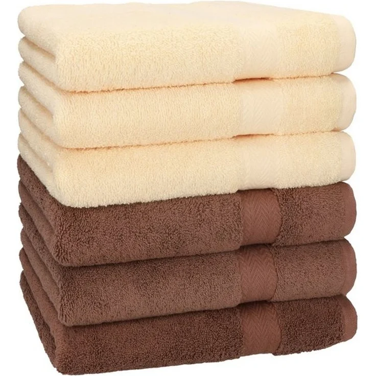Betz Handtücher 6 Stück Premium Größe 50 x 100 cm Farbe beige/nuss Braun, 100% Baumwolle (Set, 6-St) – Bild 4