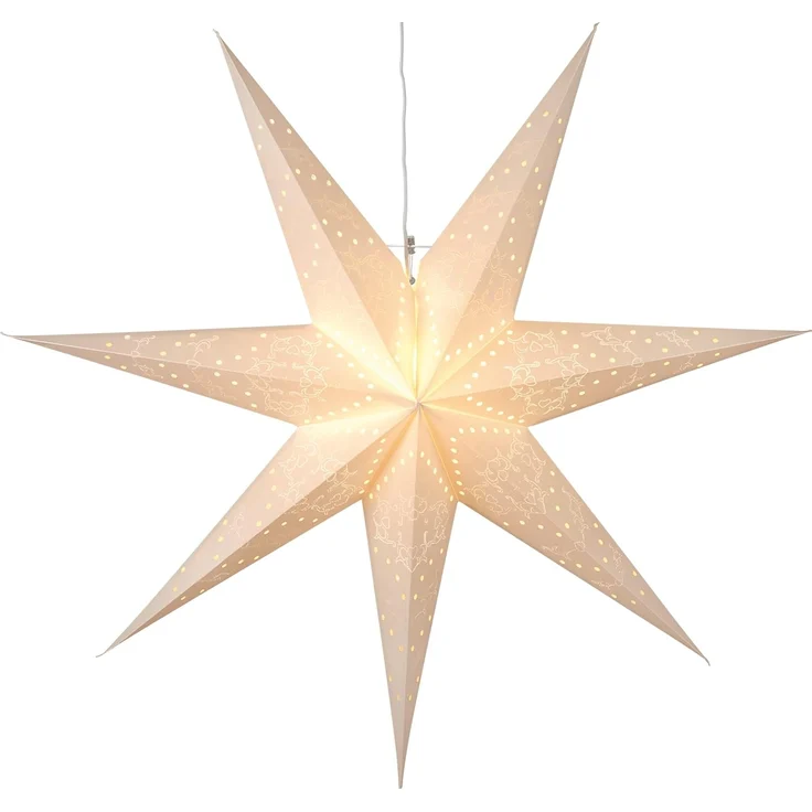 Weihnachtsstern Sensy von Star Trading, 3D Papierstern Weihnachten in Weiß, Dekostern zum Aufhängen mit Kabel, E14 Fassung, Ø: 70 cm – Bild 2