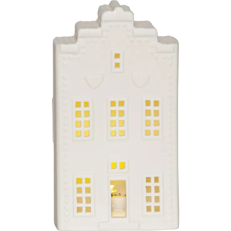 Lichthaus Vinter Keramik LED warmweiß H 16cm Timer Batterie