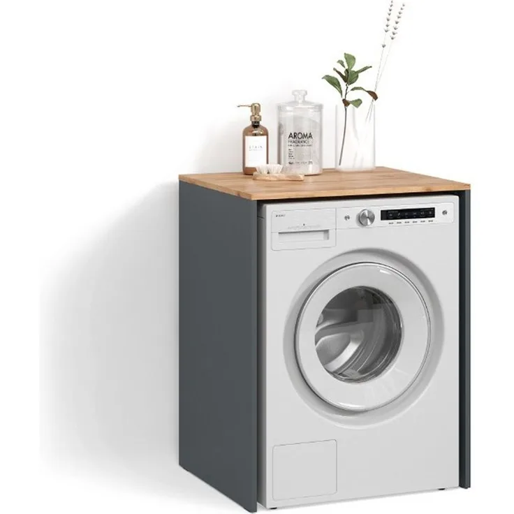 Livinity® Waschmaschinenumbauschrank Paolina, Anthrazit/Goldkraft Eiche, 68 x 88.2 cm (1-St)