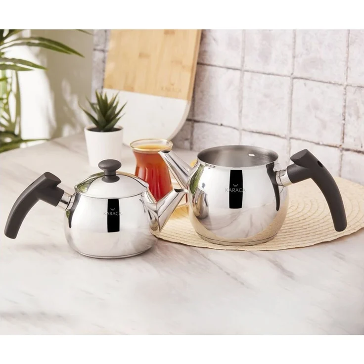 Karaca Teekanne Karaca Adelya Mini Edelstahl-Teekannen-Set, 1.75L, Induktionsgeeignet – Bild 2