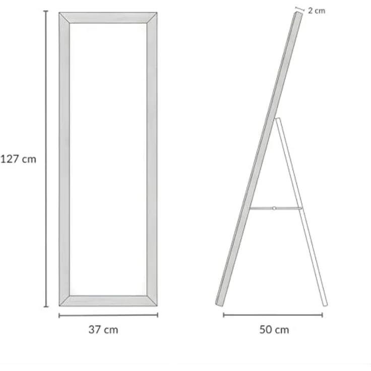 EDAXO Standspiegel Standspiegel HAVLYS, 37x127 cm, Splittergeschütztes Sicherheitsglas (PTE-Folie) – Bild 7