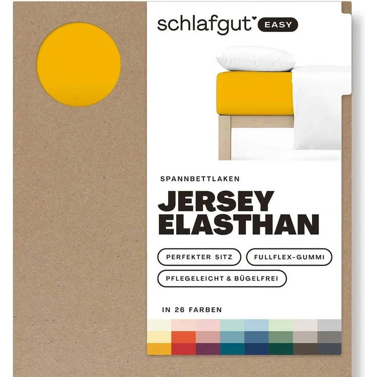 Adam Matheis Spannbettlaken EASY Jersey BL 160x200 cm gelb Spannbetttuch Bettlaken Spannlaken – Bild 1