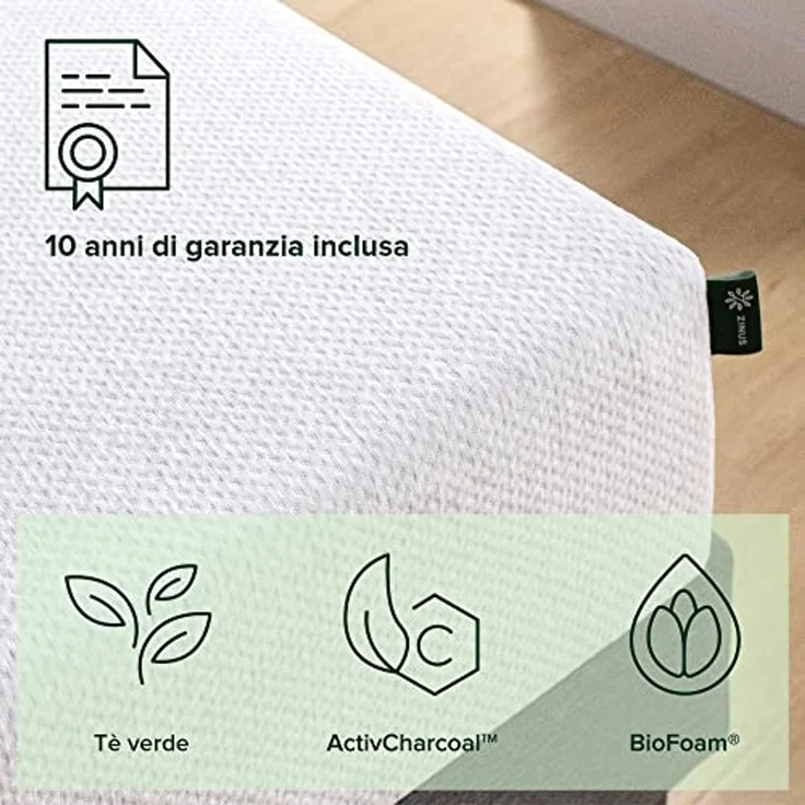 Zinus EU-FMS-10L Comfort Mattress, Foam/Fabric, Single – Bild 4