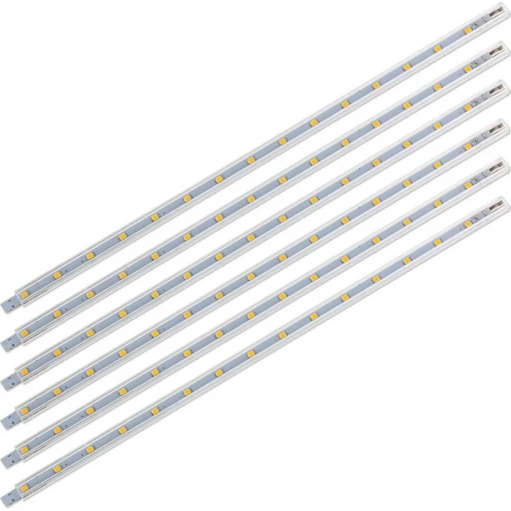 SEBSON Aufbauleuchte LED Lichtleiste 30cm 12V warmweiß 6-tlg, mit Stecker und Schalter – Bild 5