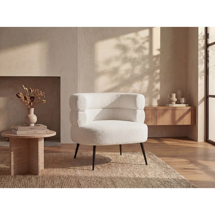 Vente-unique - CAMEDO - Sessel mit gerader Rückenlehne - Metall - Weiß - 80 x 74 x 73 cm – Bild 2