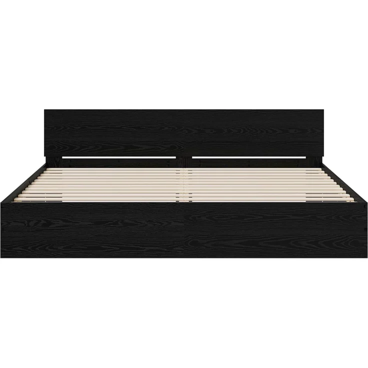 vidaXL Bettgestell mit Kopfteil Schwarz Eichen-Optik 200 x 200 cm 3445770 – Bild 4