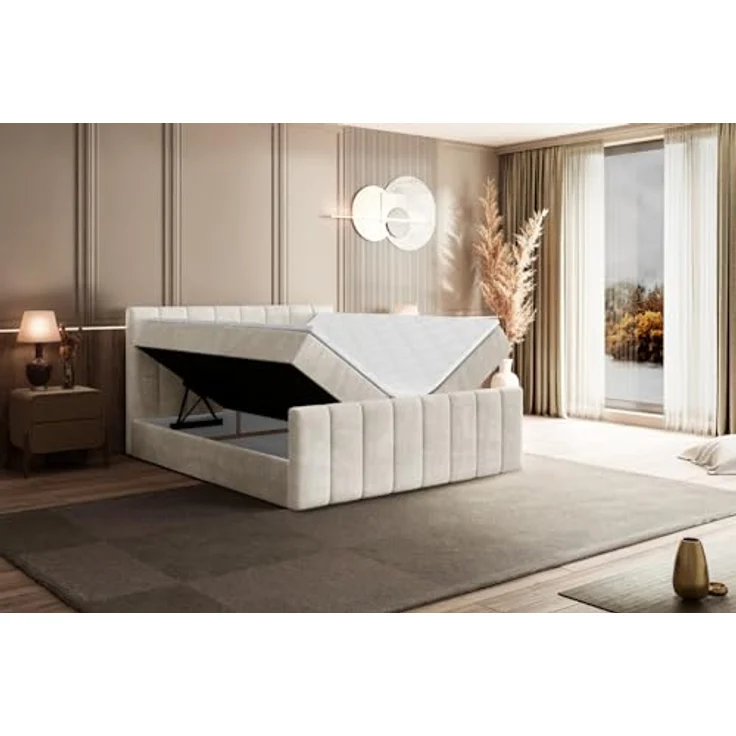 ALTDECOR Boxbett OTTA-Z, Doppelbett mit Multipocket-Matratze H4, H3 Bonellfederung, inkl. Topper und Kopfteil, Fußteil, 120-200 cm Breite – Bild 6