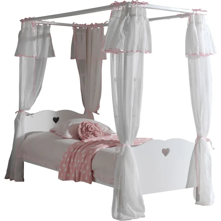 Himmelbett Kamila 212x98x198 Kinderbett MDF Weiß