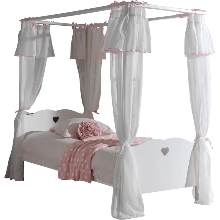 Himmelbett Kamila 212x98x198 Kinderbett MDF Weiß – Bild 1