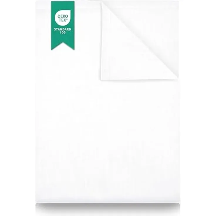 Betttuch/Bettlaken/Haustuch 250x150 cm weiß von Green Mark Textilien® 100% gewebte Baumwolle