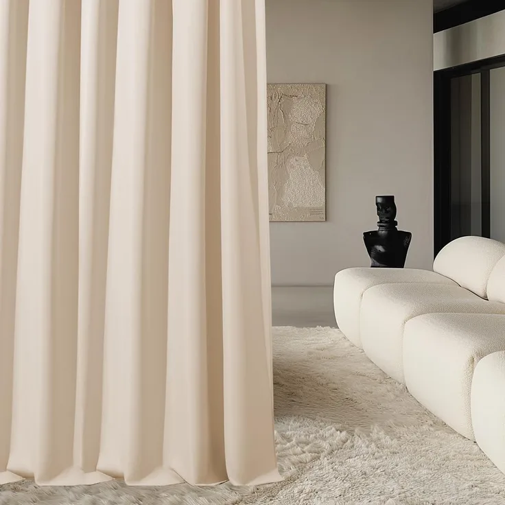 ROOM99 Vorhang mit Kräuselband Aura 180x250 cm Breite x Höhe Schiebegardinen Deko Modern Curtain Gardine Wohnzimmer Schlafzimmer Creme, 1 Stück