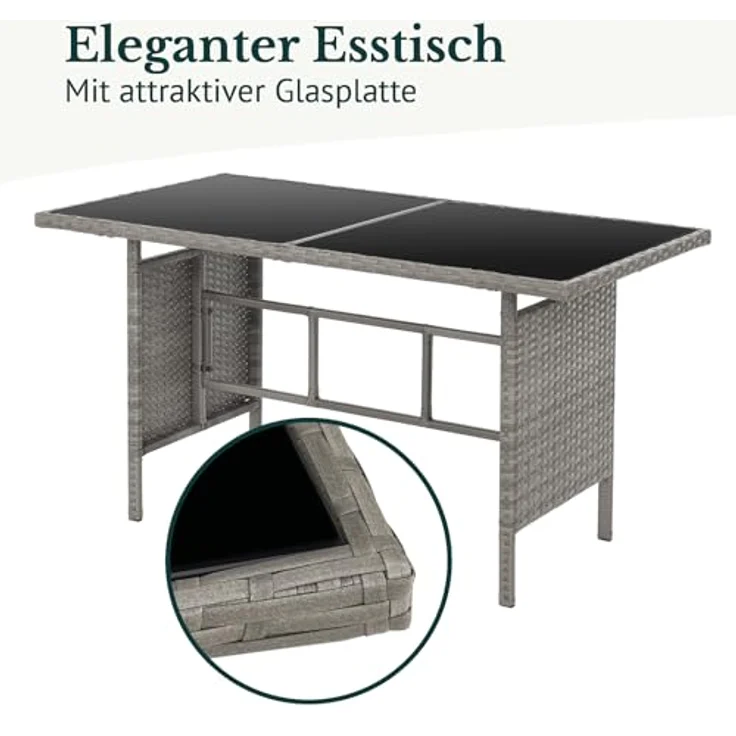 SVITA Gartenlounge-Set DENVER, (Gartenmöbel-Set), Essgruppe, Rattan, Inkl. Kissen – Bild 10