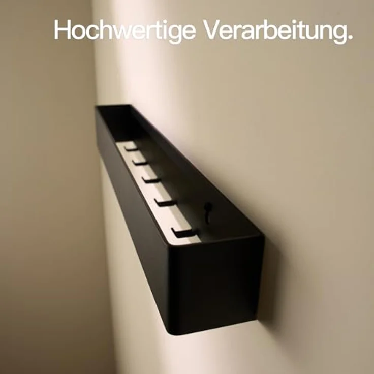 Designfabrik Hamburg Garderobenleiste, Wandgarderobe aus Metall, Garderobenhaken verdeckt – Bild 6