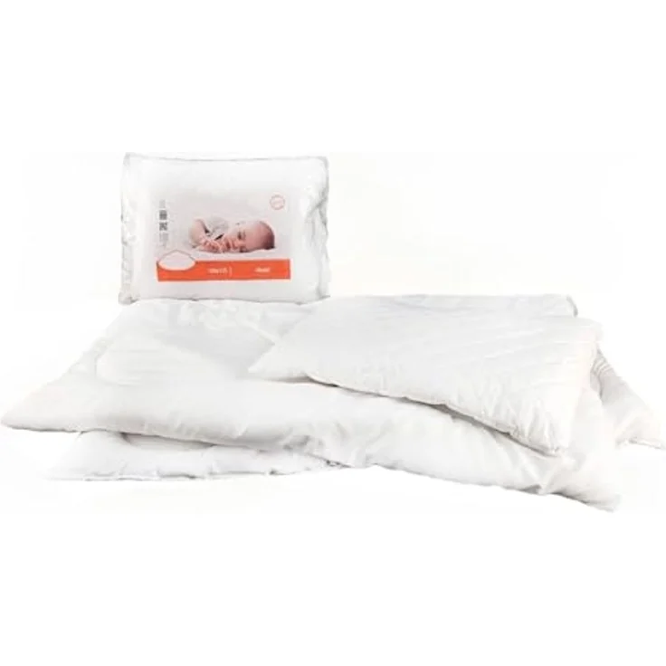 texpot Kinderbettdecke + Kopfkissen Babybett Bettset Steppung weiß – Bild 4