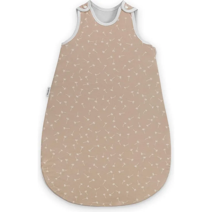 Ehrenkind® Babyschlafsack | Schlafsack Rund 2.5 TOG | Bio-Baumwolle | Ganzjahres Schlafsack Baby Gr. 62/68 Farbe Beige Pusteblume | Oeko-Tex | Schlafsack winter und Sommer