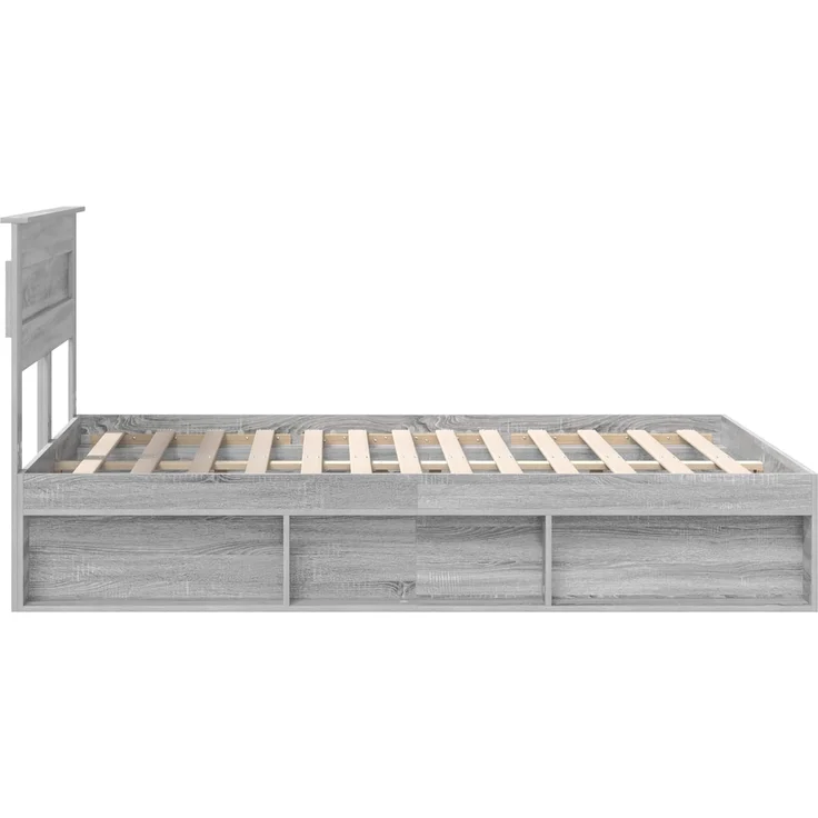 vidaXL Bettrahmen Graues Sonoma 140 x 200 cm Massives Kiefernholz 3409764 – Bild 7