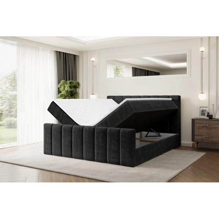 ALTDECOR Boxbett OTTA-Z (Multipocket-Matratze H4, H3 Matratze Bonellfederung, Topper, Kopfteil), Doppelbett mit Fußteil – Bild 2
