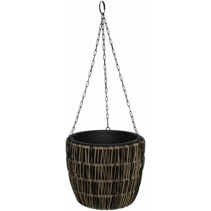 TrendLine Polyrattan Hängeampel Ø 25 x 22 cm mit Einsatz