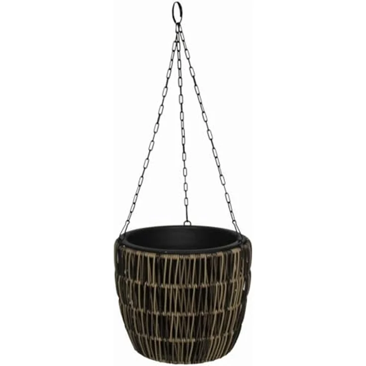 TrendLine Polyrattan Hängeampel Ø 25 x 22 cm mit Einsatz – Bild 1