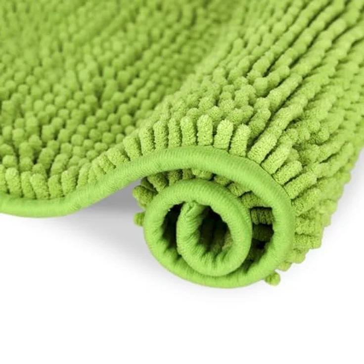 WohnDirect Badematte 45x45 cm MIT WC Ausschnitt | Grün - rutschfest & Waschbar - Badezimmerteppich zum Set kombinierbar, Badvorleger, WC Garnitur, Badteppich – Bild 9