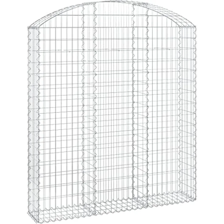vidaXL Gabione mit Hochbogen 150x30x160/180 cm Verzinktes Eisen 153448
