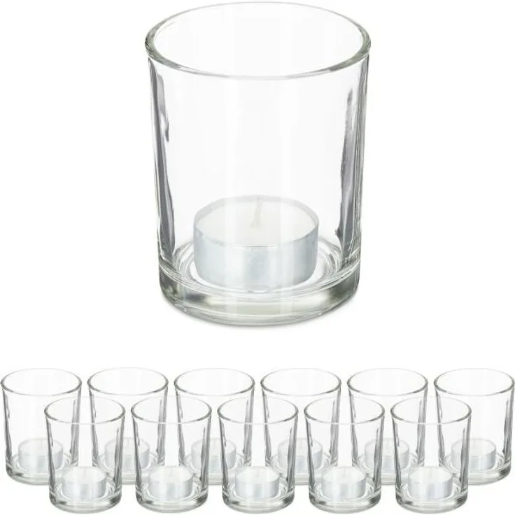 Teelichtgläser transparent im 12er Set 10042107