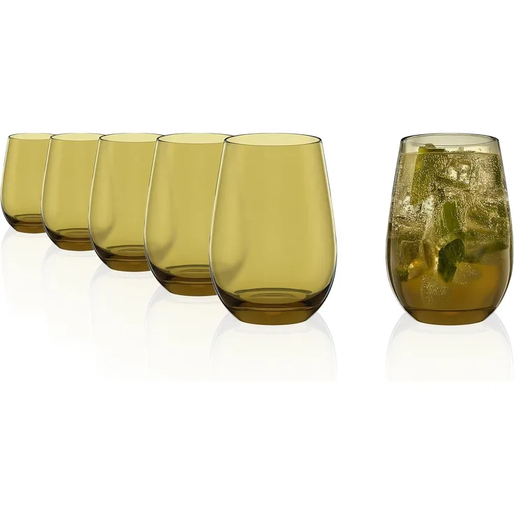 Stölzle Lausitz ELEMENTS Becher 465 ml oliv 6er Set