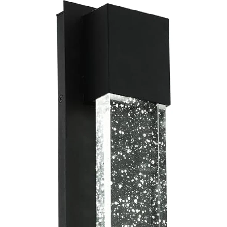 EGLO LED Außen-Wandlampe Villagrazia, 2-flammige Alu- und Glasleuchte, Schwarz, klar mit Lufteinschlüssen, 40 cm, IP44, warmweißes Licht – Bild 5
