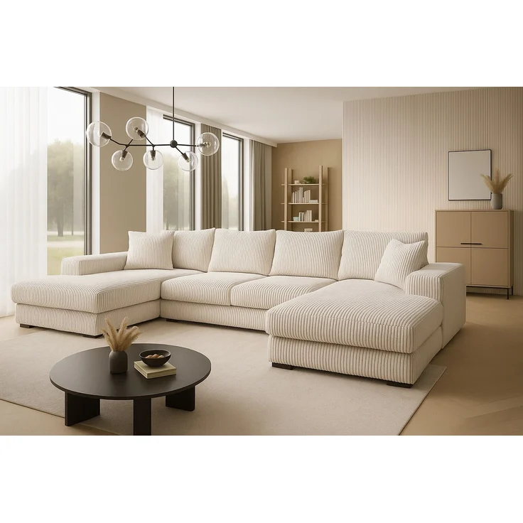 Ecksofa VIENA 328x182 cm mit Schlaffunktion, Bonellfederkern und Bettkasten