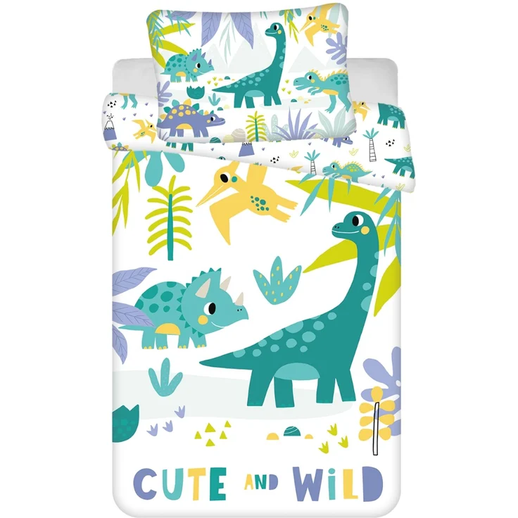 Dino Baby Bettwäsche Set 100x135 - 40x60 cm Baumwolle Kinderbettwäsche – Bild 1