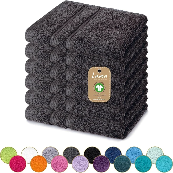 Lavea Seiftuch Bali, 30x30cm aus 100% Bio-Baumwolle, einzigartig weiche Seiftücher mit Aufhänger (Set, 6-St), hochwertige und nachhaltige Premium Waschlappen - schonende Reinigung – Bild 2