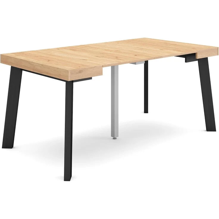 Skraut Home | Ausziehbarertisch | Multifunktionaler ausziehbarer | 160 | Für 8 Gäste | Hölzerne Beine | Moderner Stil | Eiche – Bild 1
