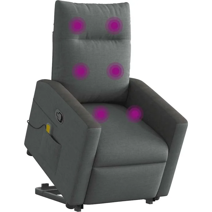 vidaXL Massagesessel mit Aufstehhilfe Dunkelgrau Stoff 3324060