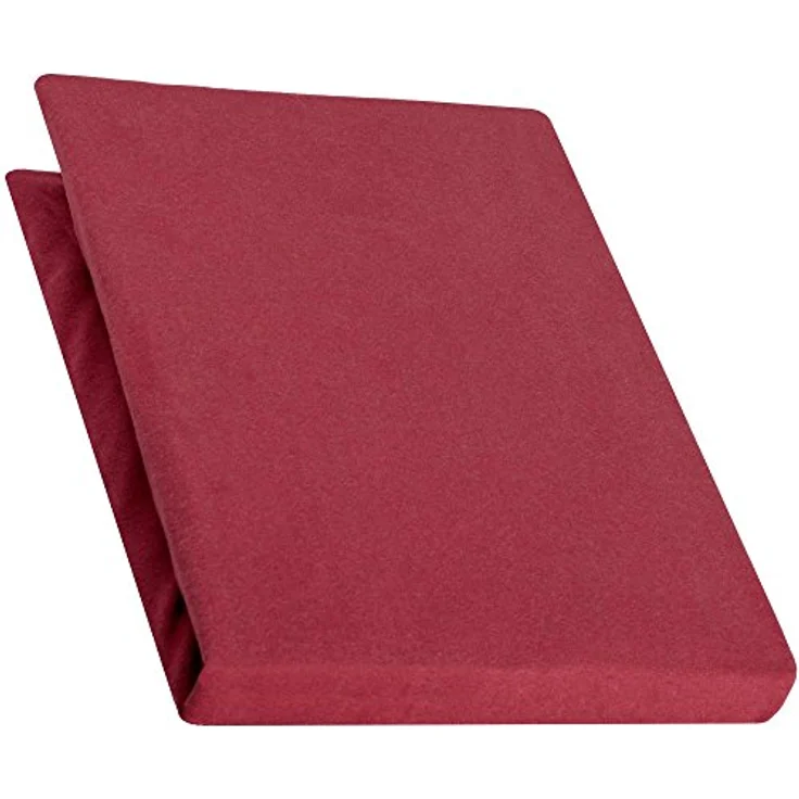 aqua-textil Spannbettlaken Pur Topper Laken Jersey Laken 90x200-100x200 cm bordeaux, Baumwolle, (1 Stück), anschmiegsam,bügelfrei,faltenfreier Sitz – Bild 3