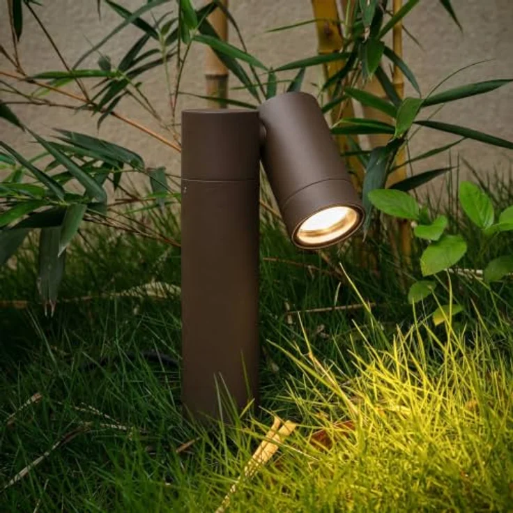 PRIOS Außenleuchte Tulimar, 1-flammige Erdspießleuchte in Braun, Aluminium, IP65, moderne Wegeleuchte für Terrasse, Garten, Balkon – Bild 3