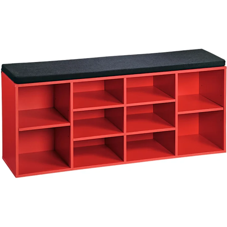 KESPER Schuhschrank / Sitzbank 15983-13 in rot mit Sitzkissen / Flurregal – Bild 1