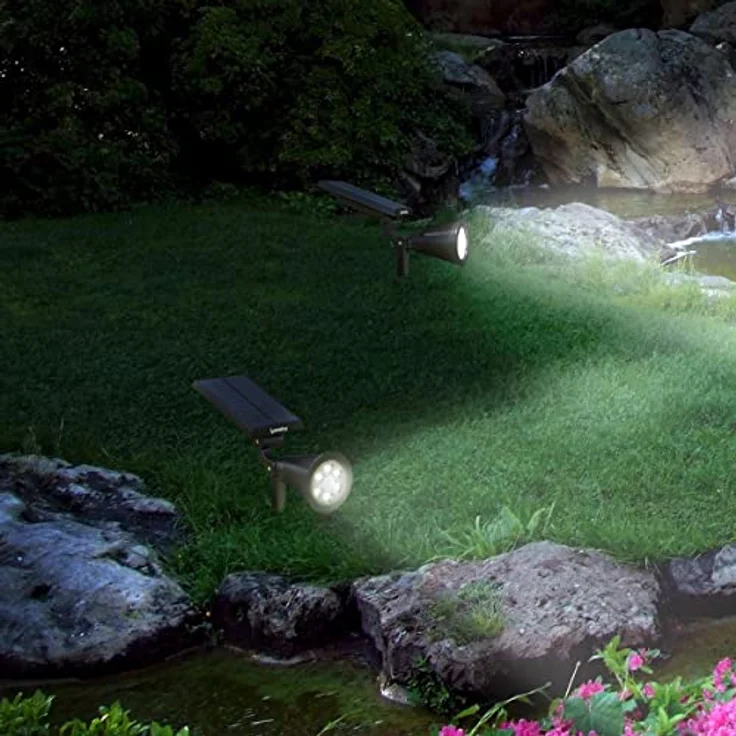 Lumisky LUMI JARDIN Solar Spot Projektor 2 in 1, 100LM, kaltweiße LED-Außenleuchte für Garten und Terrasse, Spiky W34 – Bild 3